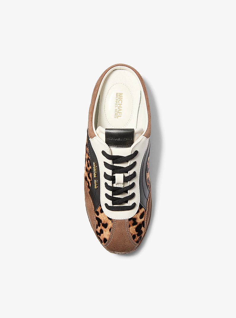 Avi Mixed-Media Slip-On Sneaker in DK CAMEL MLT | Michael Kors