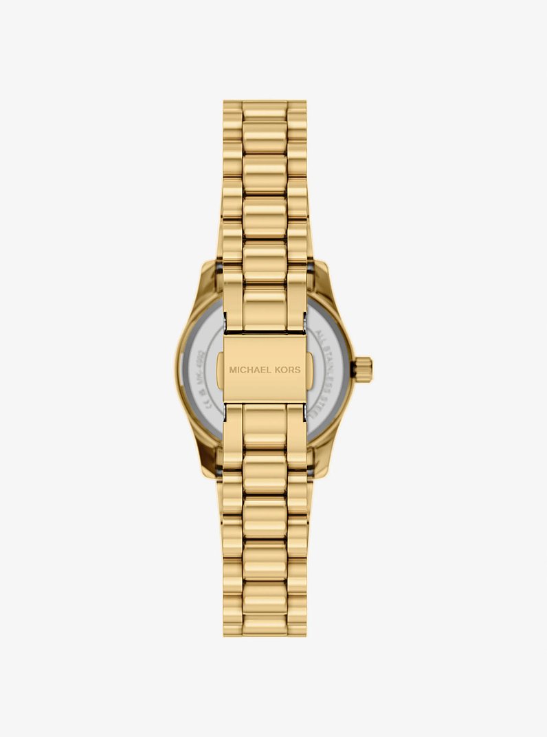 Petite Lexington Pav&eacute; Gold Watch and Heart Bracelet Gift Set in GOLD | Michael Kors