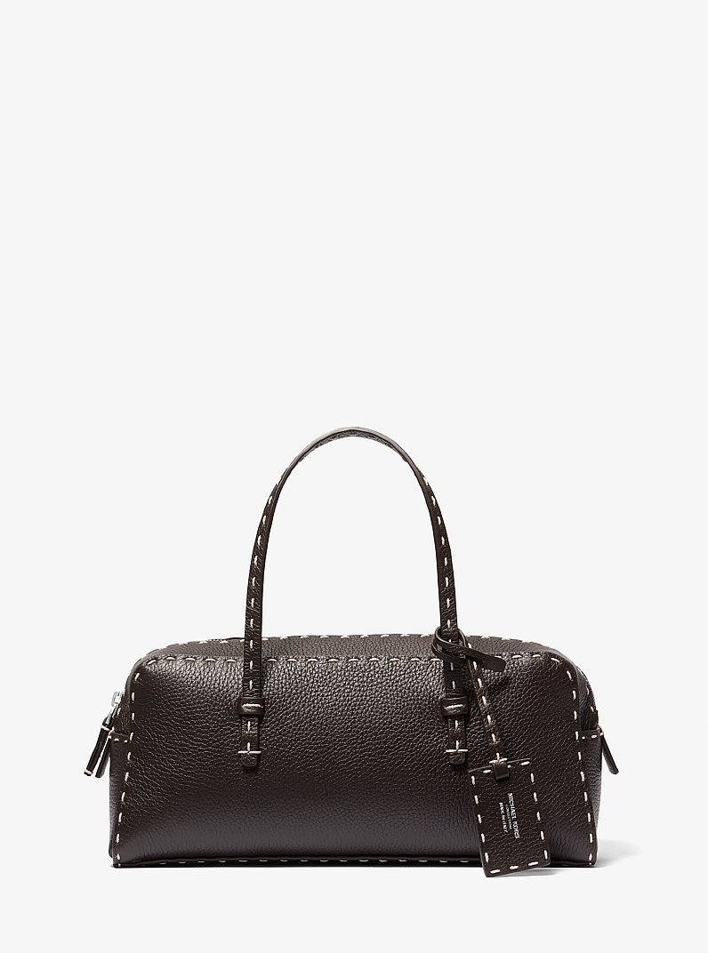 Bolso satchel Roberta de cuero granulado cosido a mano in CHOCOLATE | Michael Kors