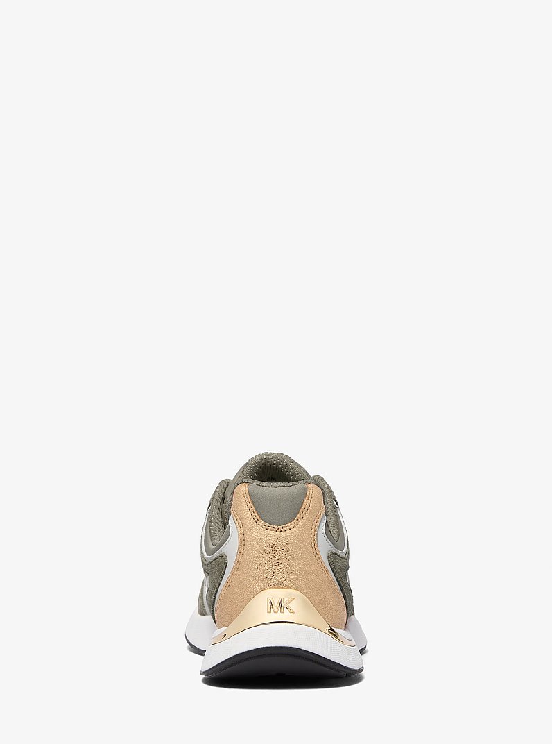 Riley Mixed-Media Trainer in SAFARI GREEN | Michael Kors