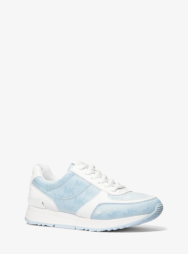 Andi Woven Logo Nylon Trainer in VISTA BLUE | Michael Kors