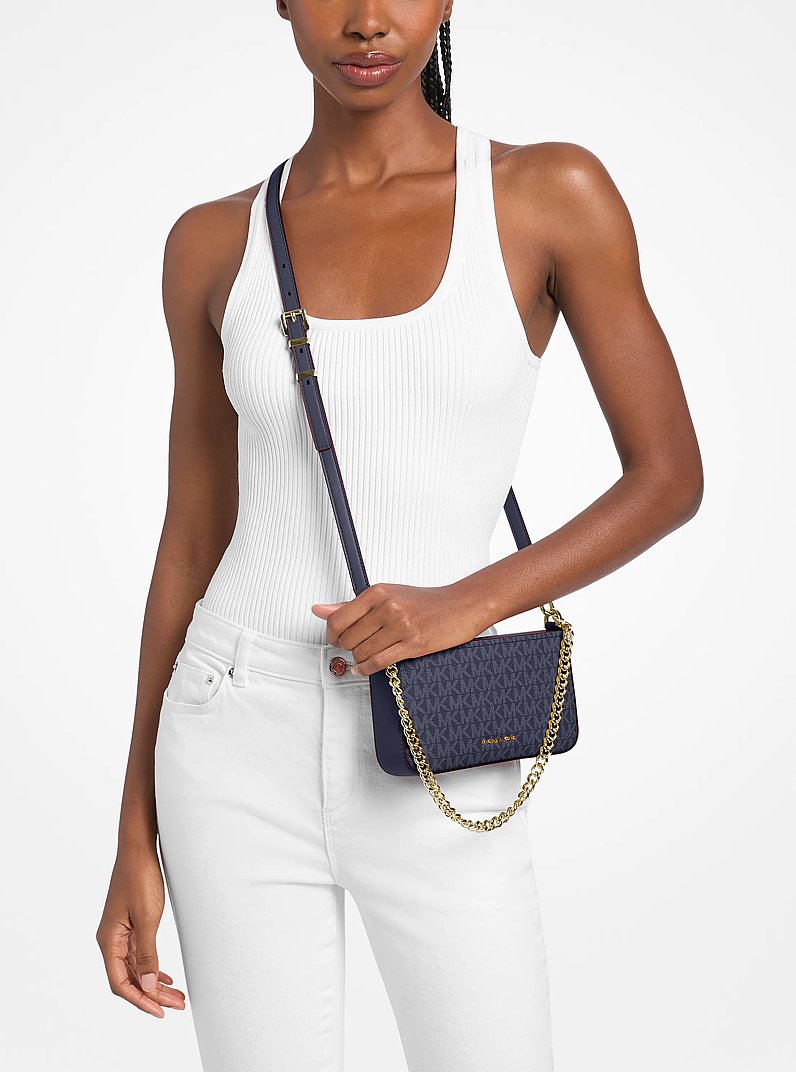 Pochette convertibile Bryant piccola con logo in ABITO BLUES | Michael Kors