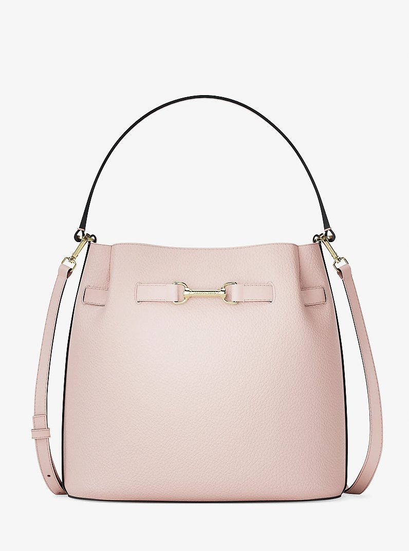 Carson Medium Pebbled Leather Convertible Bucket Crossbody Bag in POWDER BLUSH | Michael Kors