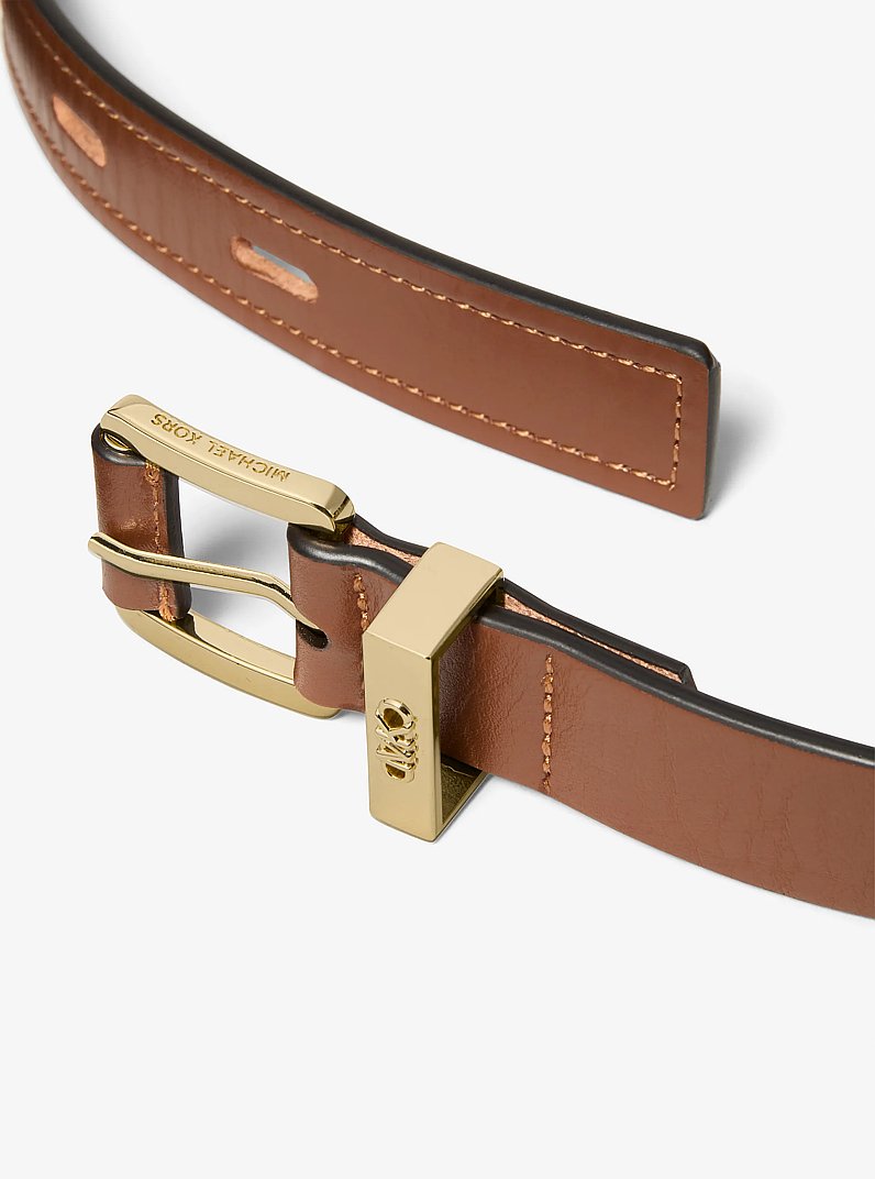 Ceinture en m&eacute;lange de cuir &agrave; d&eacute;coupes in LUGGAGE | Michael Kors