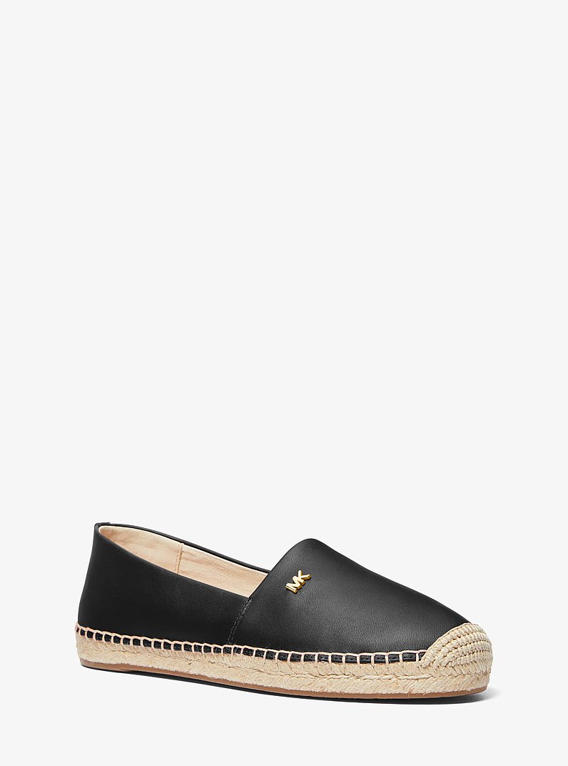 Kendrick Leather Slip-On Espadrille in BLACK | Michael Kors