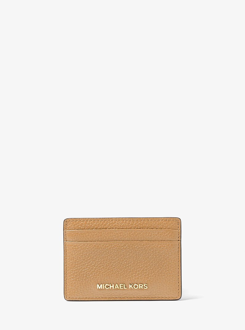 Pebbled Leather Card Case in CAMEL | Michael Kors
