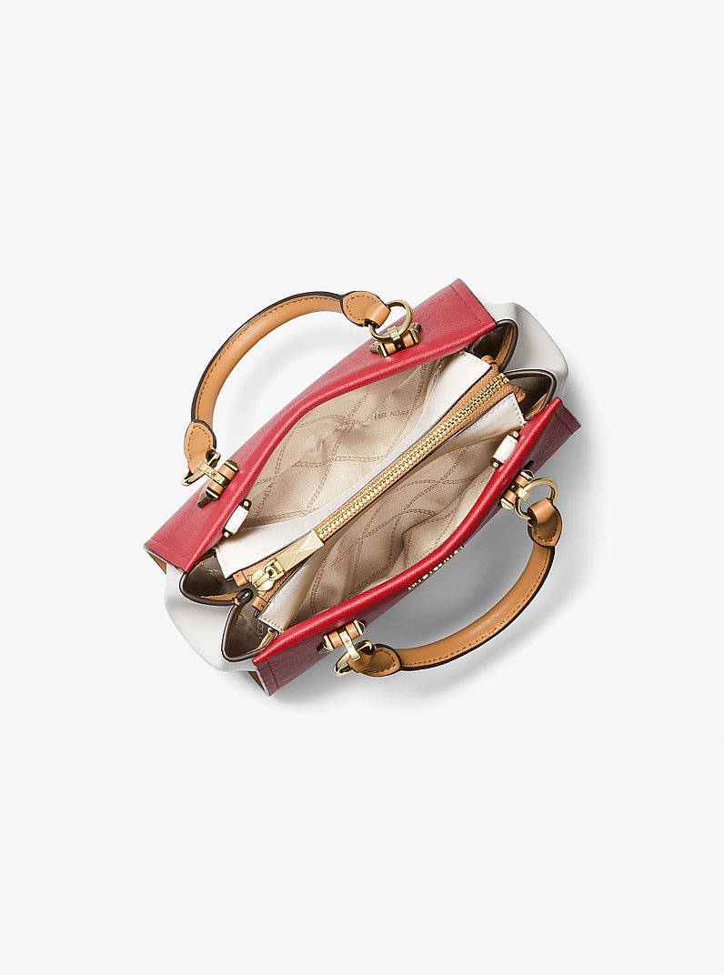 Marilyn Small Color-Block Saffiano Leather Crossbody Bag in LACQUER RED MULTI | Michael Kors