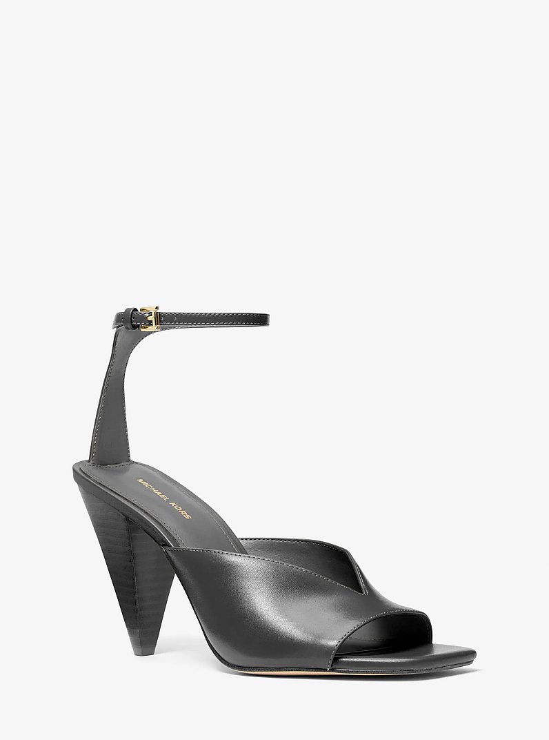 Electra Leather Sandal in BLACK | Michael Kors
