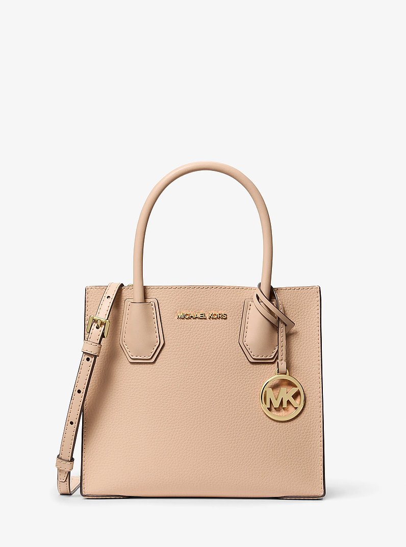 Mercer Medium Pebbled Leather Crossbody Bag in BUFF | Michael Kors