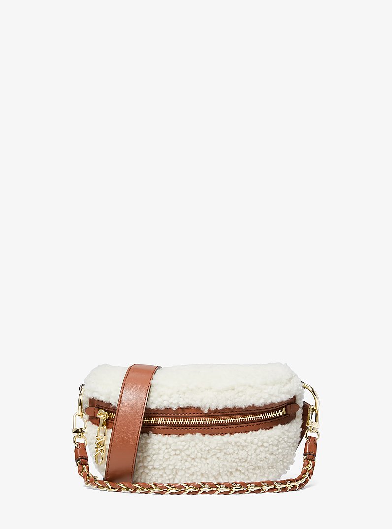 Bolsa de cintura em shearling Slater extrapequena