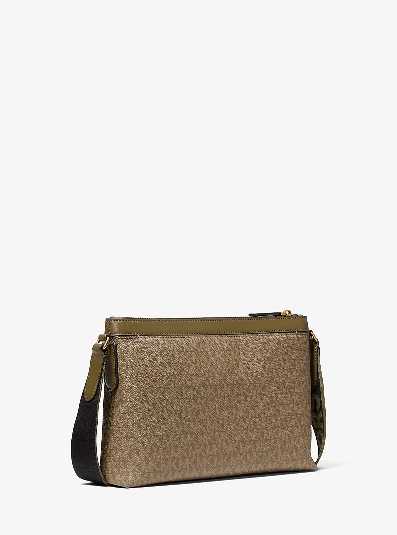 Hudson Signature Logo Messenger Bag in LODEN | Michael Kors
