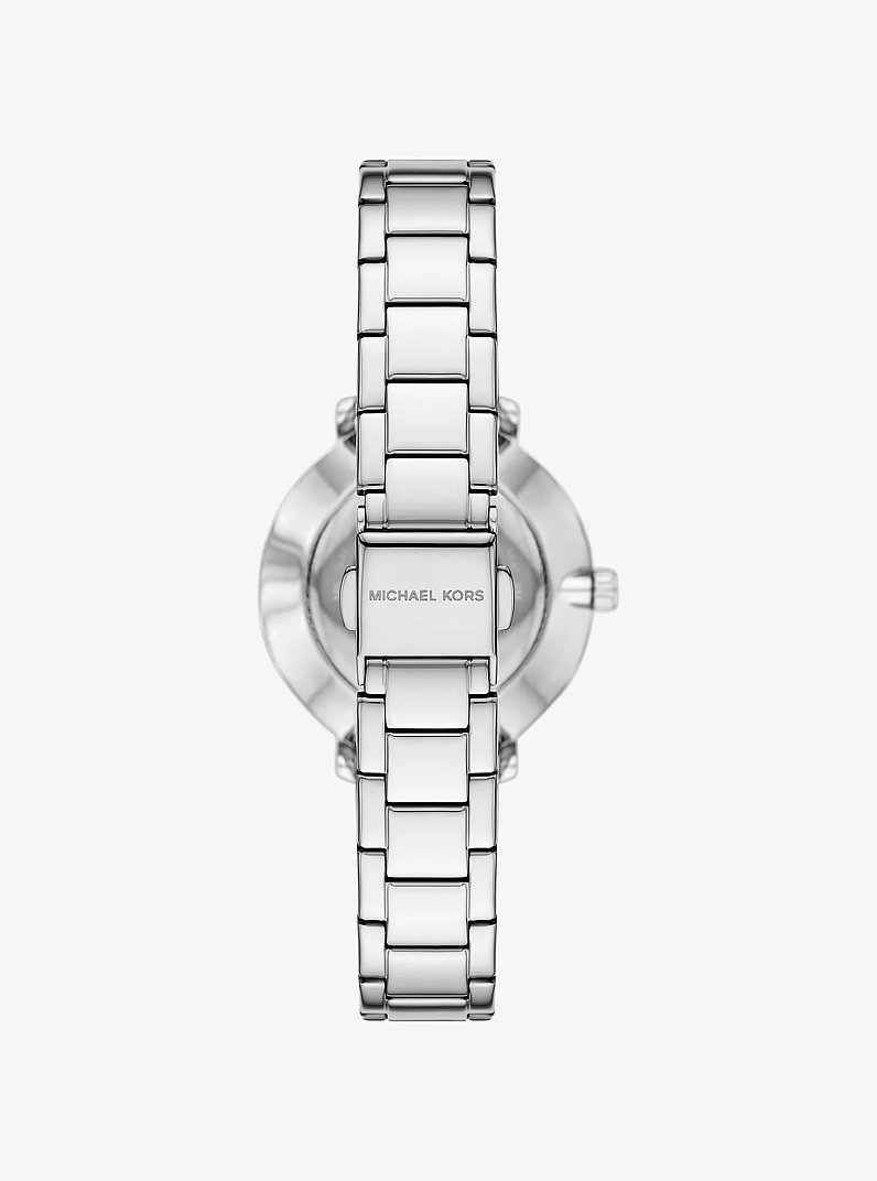 Mini-Armbanduhr Pyper im Silberton mit Pav&eacute; und Schmuck im Geschenkset in SILBERTON | Michael Kors
