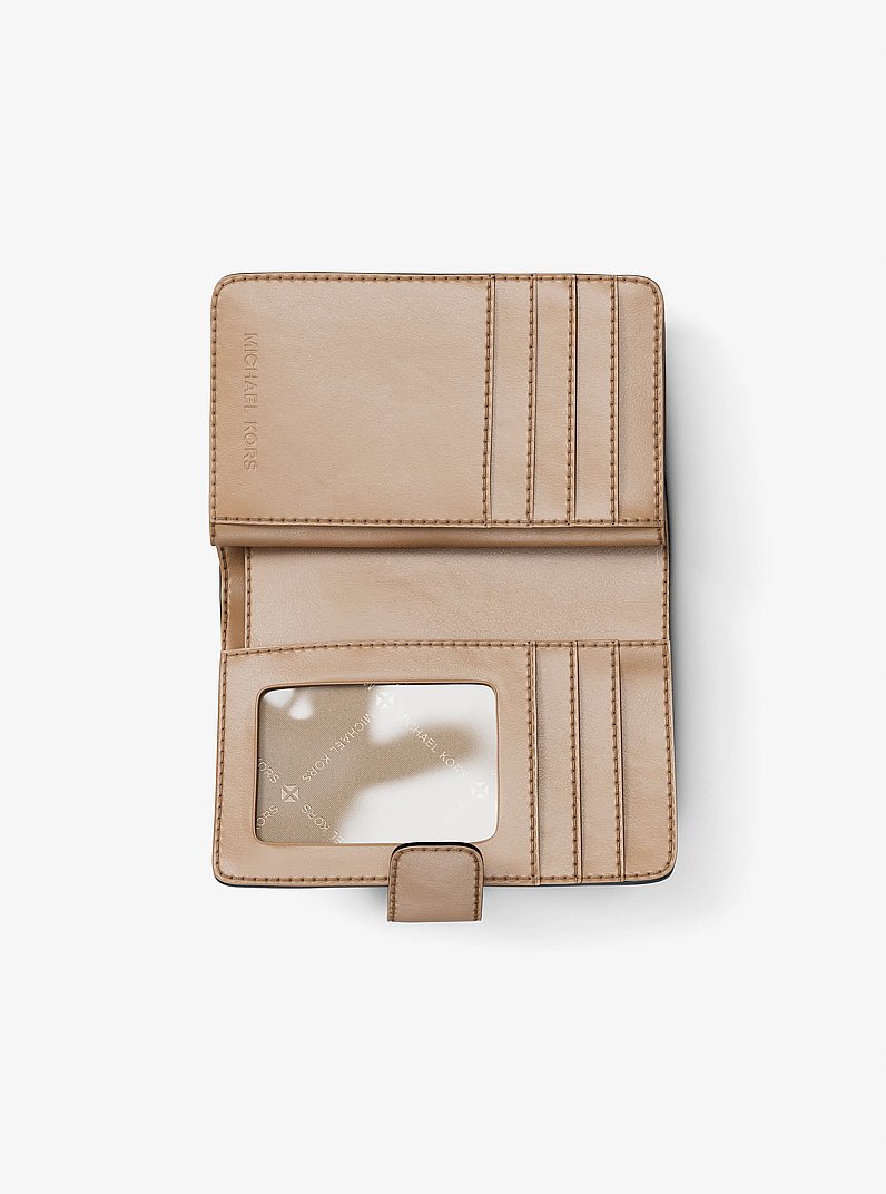 Portafoglio Jet Set Travel medio con stampa logo in CAMMELLO | Michael Kors