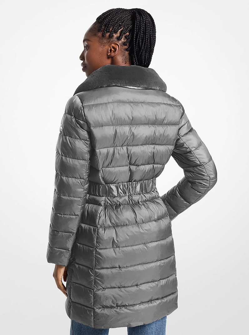Packable Quilted Nylon Puffer Coat