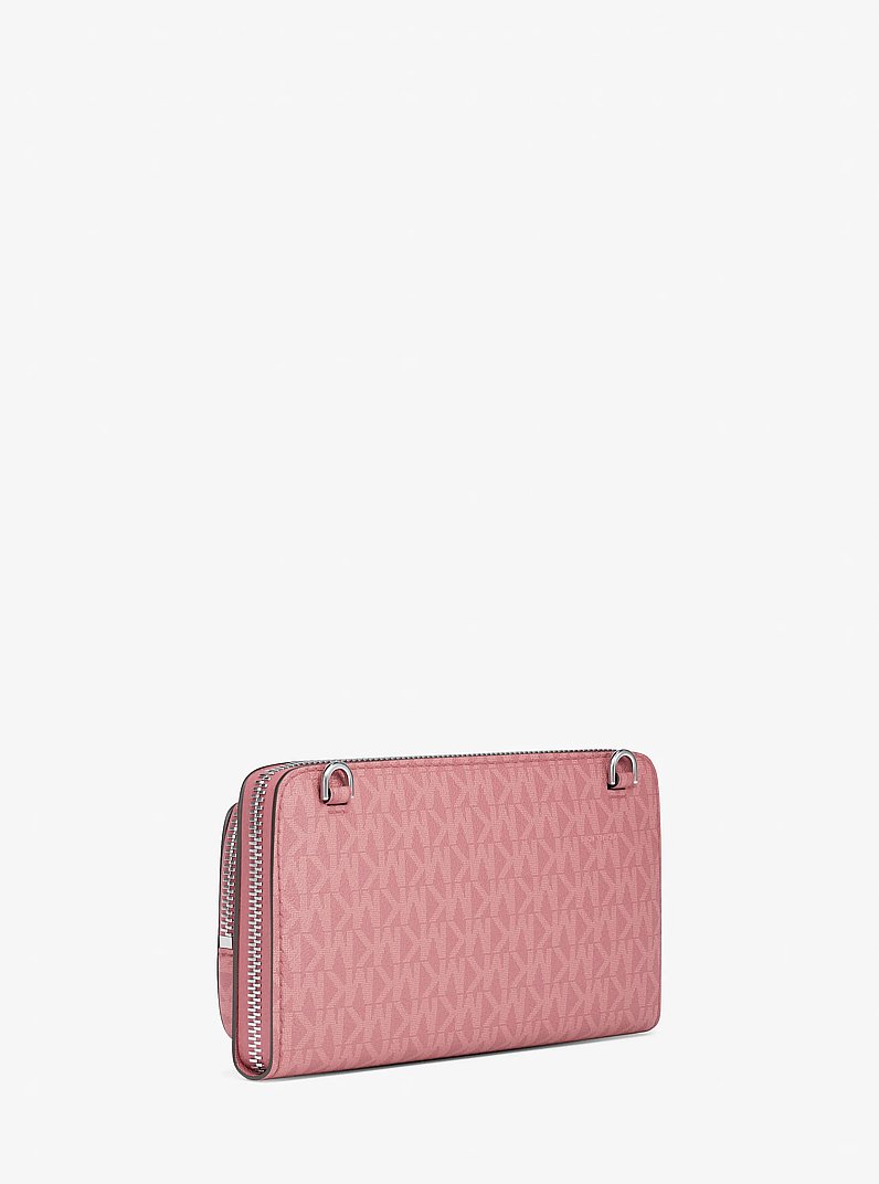 Grand sac &agrave; bandouli&egrave;re continental Jet Set  &agrave; logo Signature in BOIS DE ROSE | Michael Kors