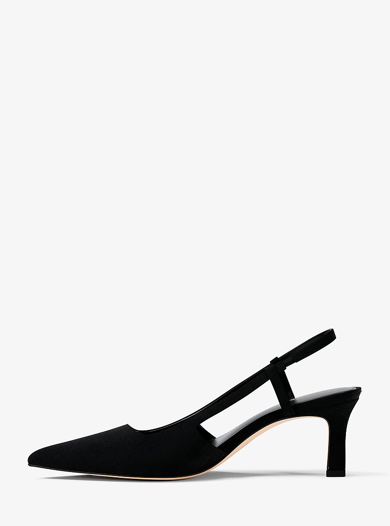 Alora Suede Slingback Pump in BLACK | Michael Kors