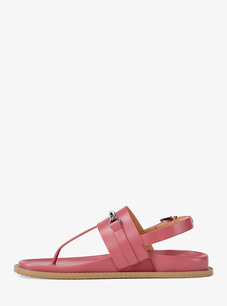 Sandalia Carson de piel con tira en T in HIBISCUS | Michael Kors