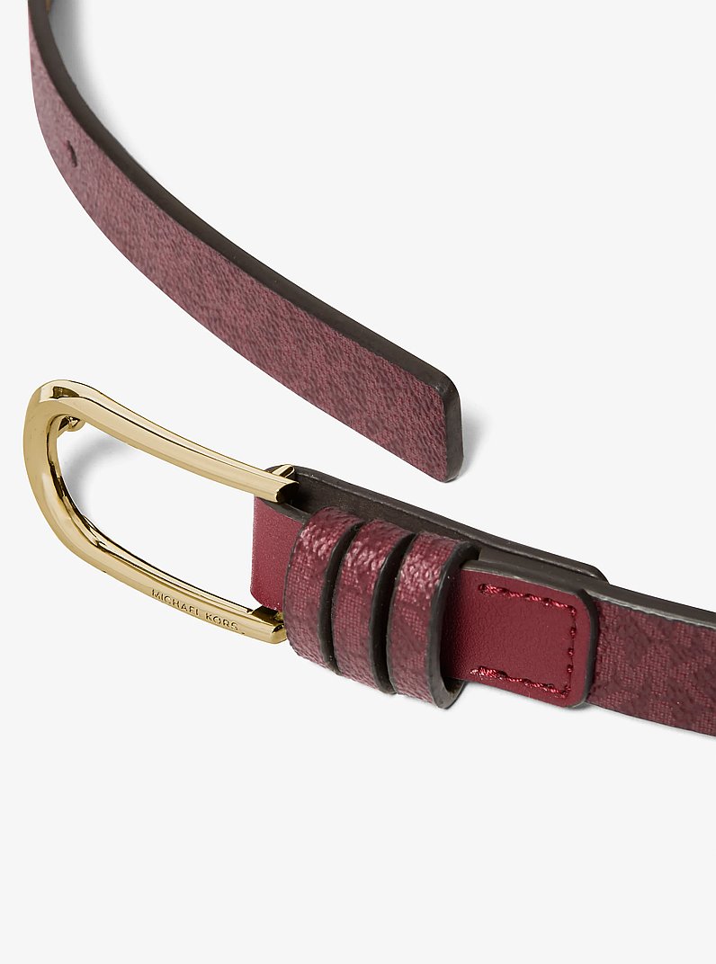 Signature Logo Skinny Belt in OXBLOOD | Michael Kors