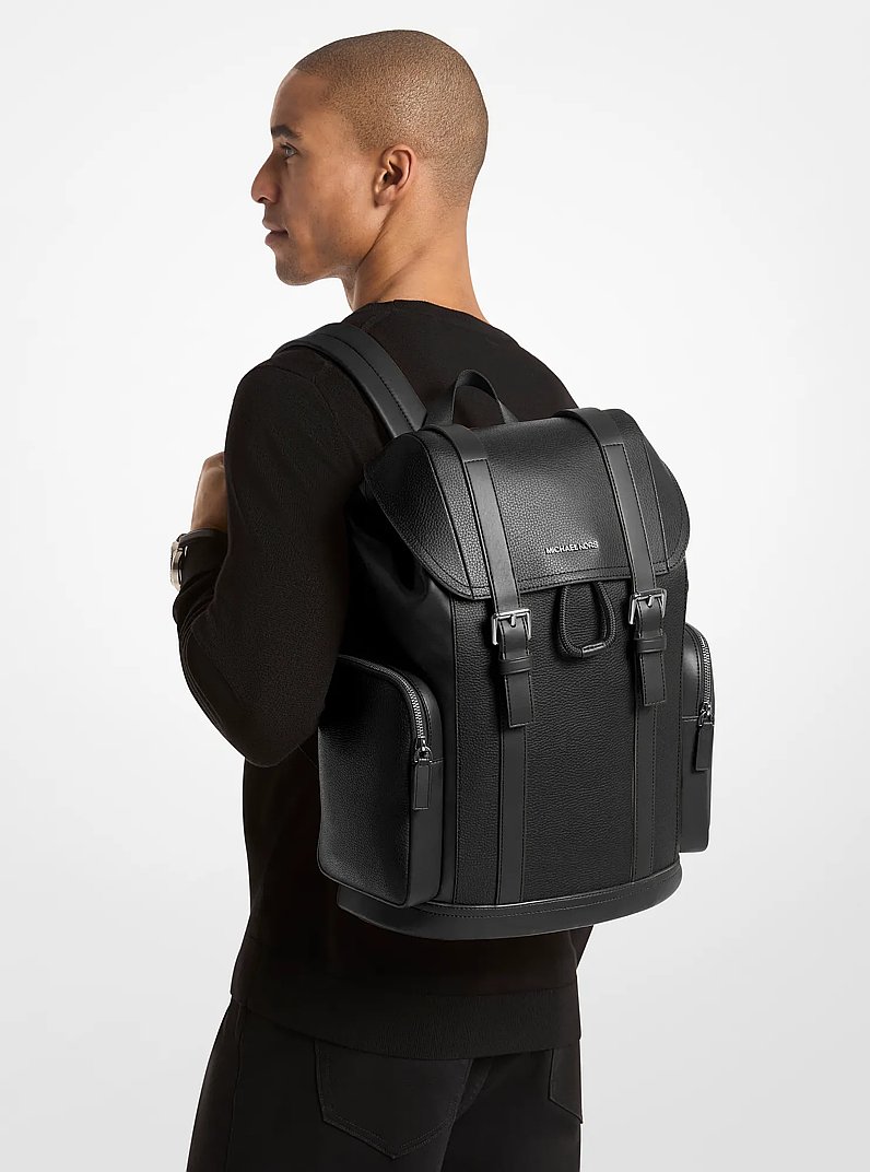 Cooper Pebbled Leather Backpack in BLACK | Michael Kors