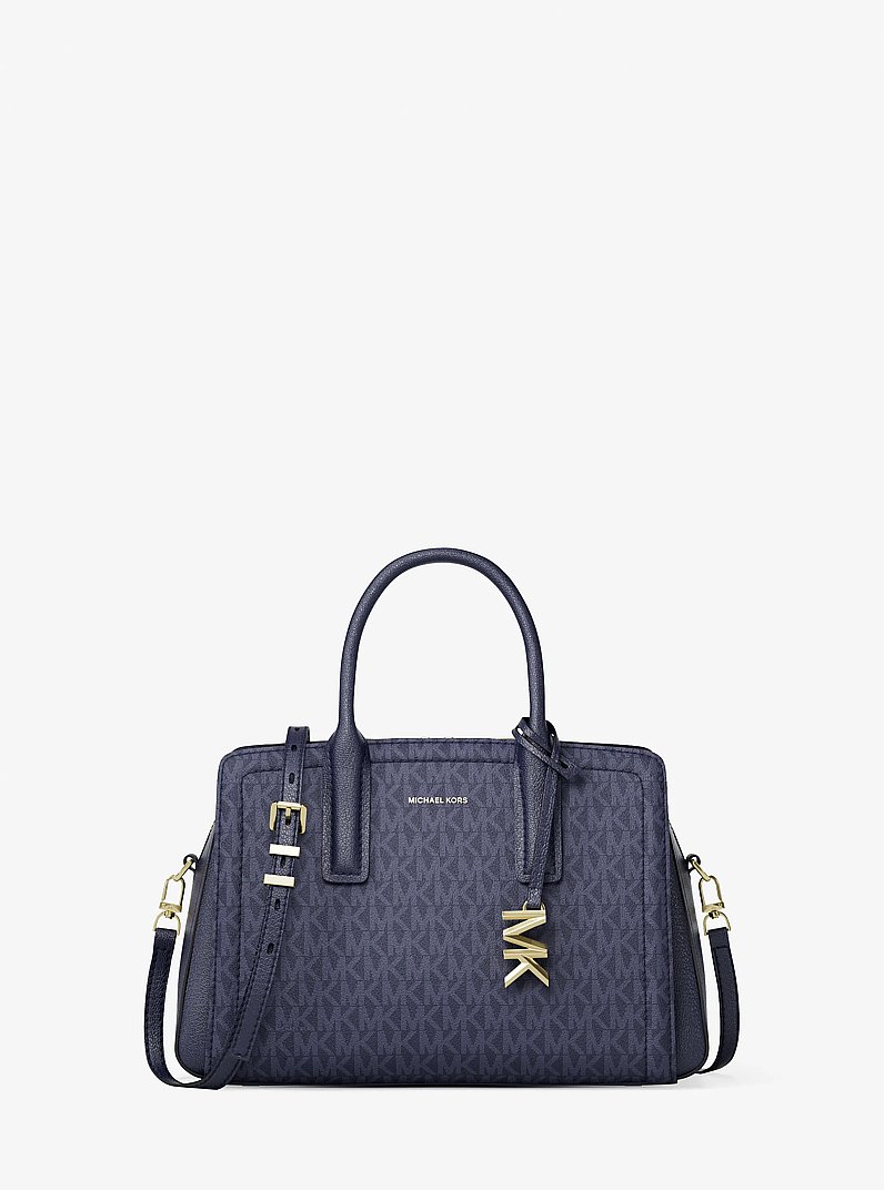Bolso satchel Laila peque&ntilde;o con logotipo in VESTIDO AZUL | Michael Kors