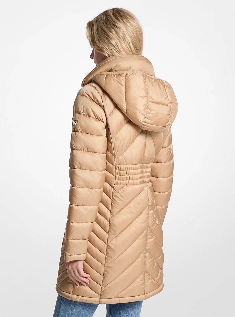 Manteau matelass&eacute; compact en nylon in KAKI | Michael Kors