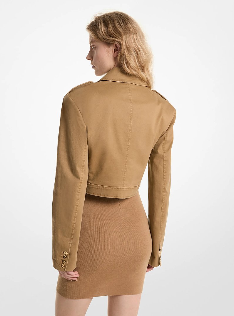 Stretch Organic Cotton Cropped Jacket