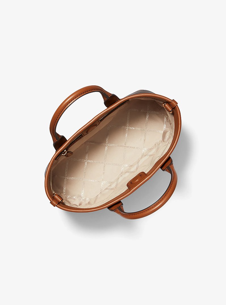 Henkeltasche Luisa Small mit Signature-Logomuster in BRAUN/LUGGAGE | Michael Kors