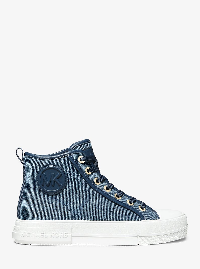 Evy Denim High-Top Sneaker in DENIM MULTI | Michael Kors