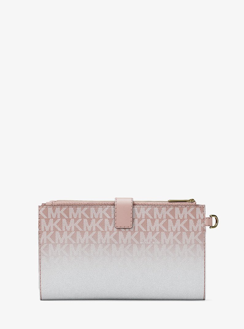 Grande pochette-bracelet Jet Set ombr&eacute;e &agrave; logo Signature in ROSE POUDR&Eacute; | Michael Kors