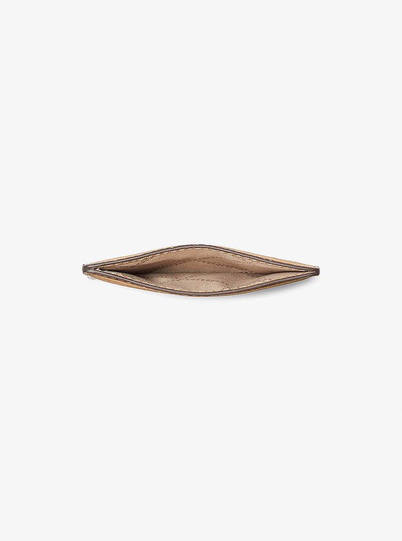 Pebbled Leather Card Case in CAMEL | Michael Kors