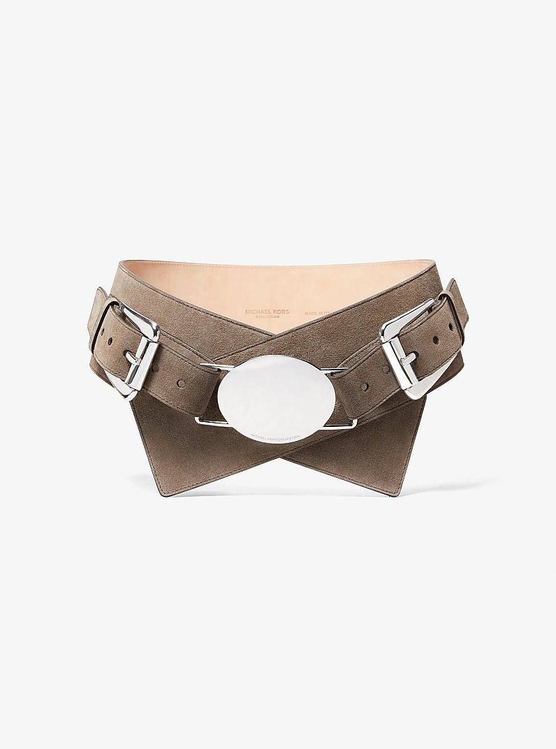 Gloria Suede Belt in MOCHA | Michael Kors