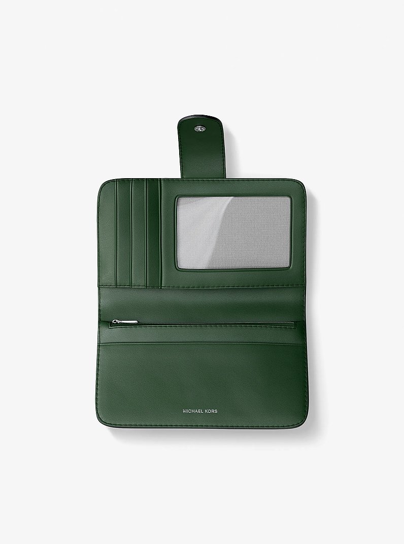MK Pop Charm Medium Nubuck Wallet in MOSS | Michael Kors