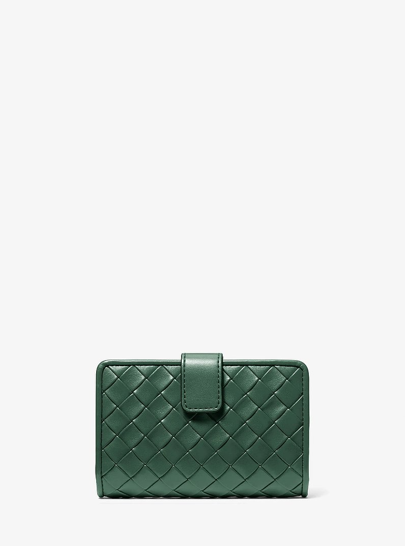 Jet Set Medium Woven Wallet in MOSS | Michael Kors