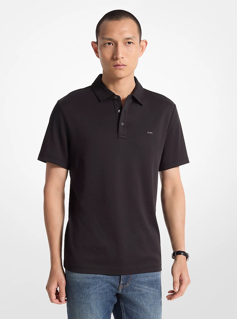 Cotton Polo Shirt in BLACK | Michael Kors