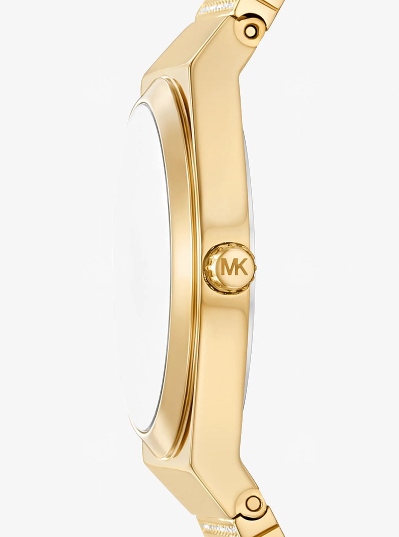 Mini Lennox Pav&eacute; Gold-Tone Watch in GOLD | Michael Kors