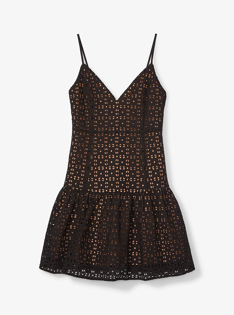Eyelet Cotton Dress in BLACK | Michael Kors