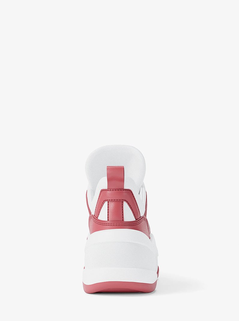 Olympia Logo Debossed Trainer in HIBISCUS - Sale | Michael Kors [US]