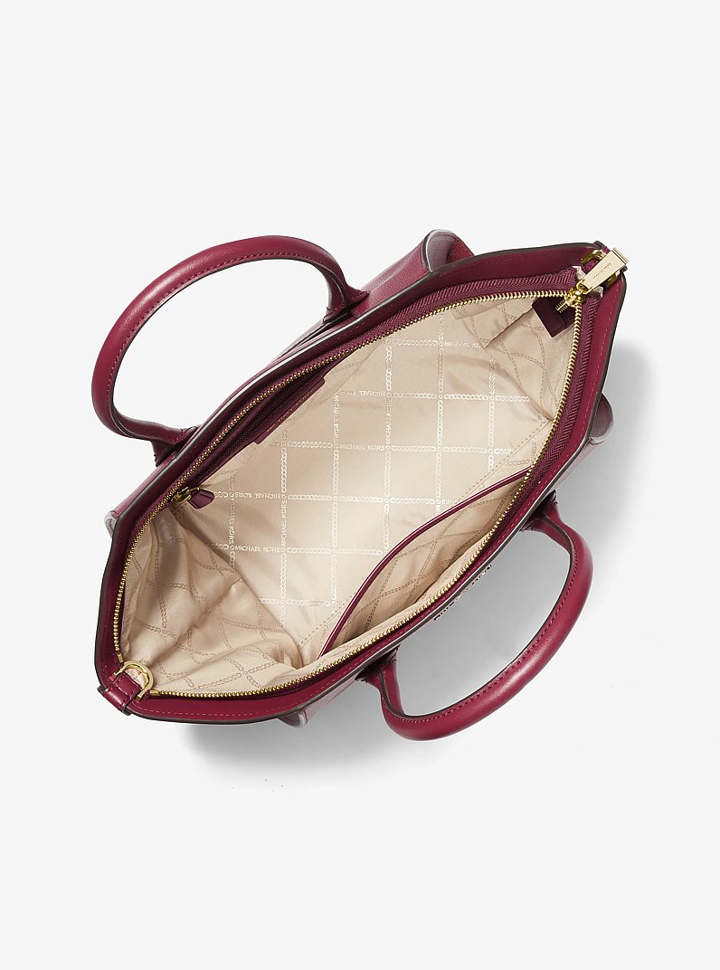 Avril Large Leather Top-Zip Satchel in MULBERRY | Michael Kors