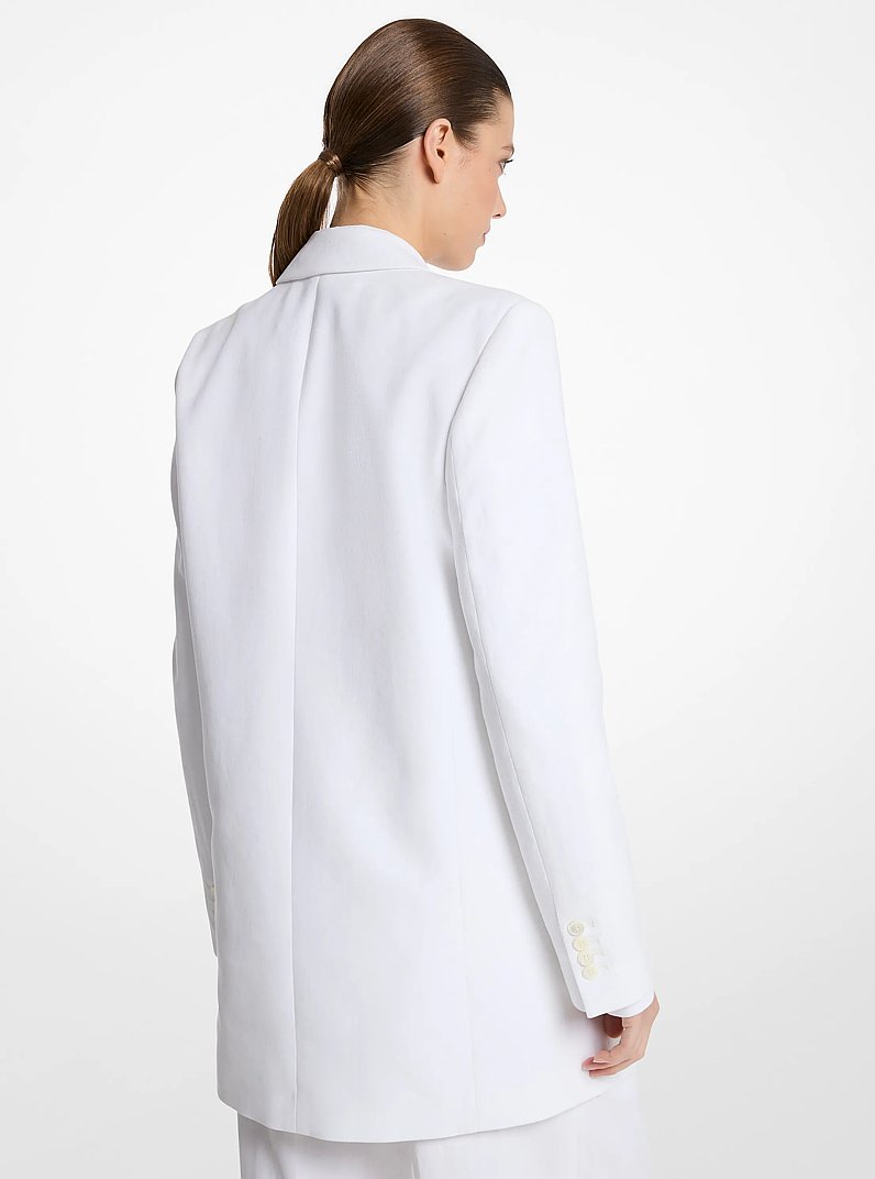 Linen Boyfriend Blazer in OPTIC WHITE | Michael Kors