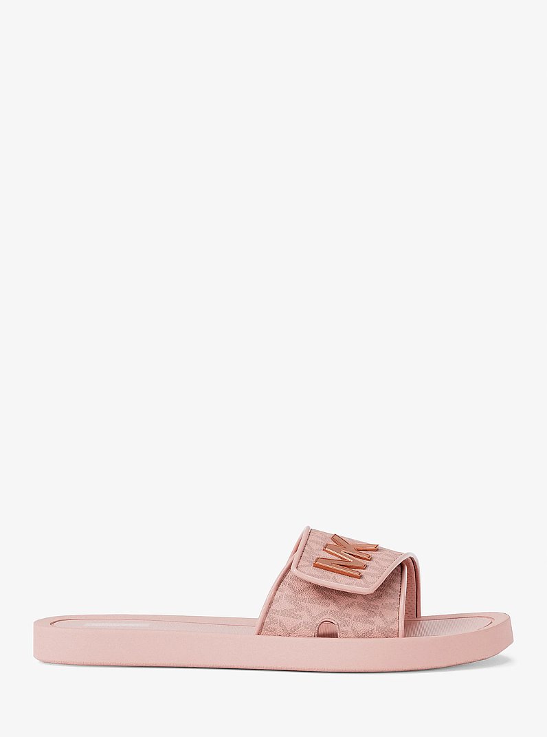 Palmer Signature Logo Slide Sandal in POWDER BLUSH | Michael Kors