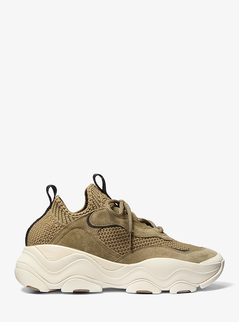 Zapatilla Atlas de punto el&aacute;stico in VERDE SAFARI | Michael Kors