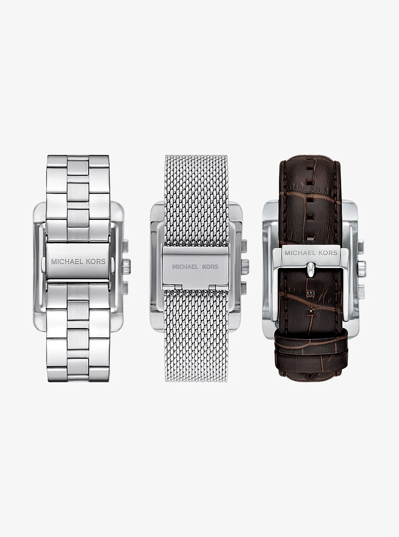 Monroe Silver-Tone Watch Strap Set in SILVER | Michael Kors