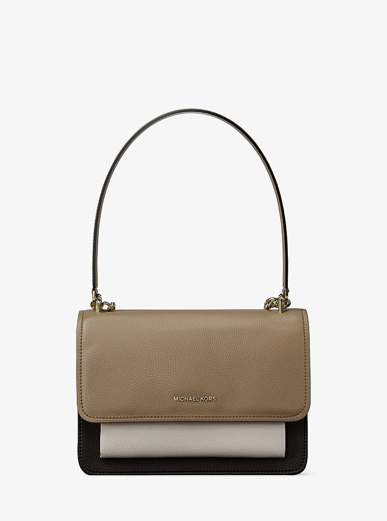Claire Small Color-Block Leather Crossbody Bag in HUSK MULTI | Michael Kors