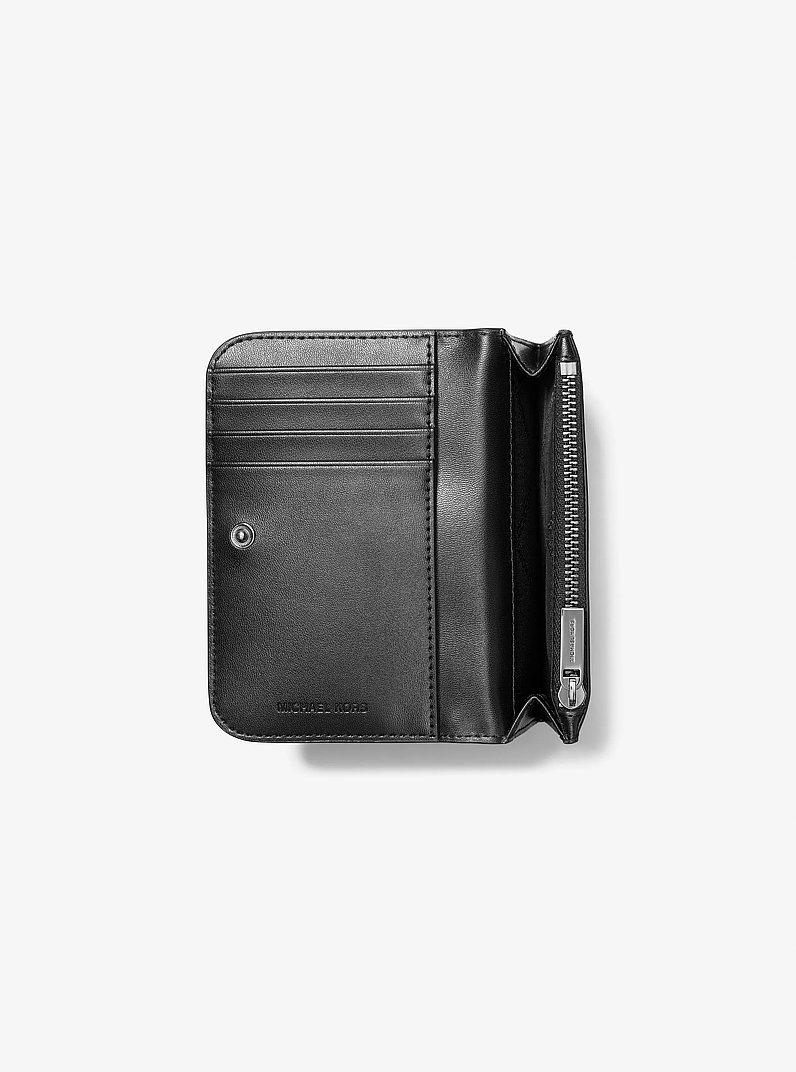 Porte-billets Hudson en cuir grain&eacute; in GRIS CARRI&Egrave;RE | Michael Kors