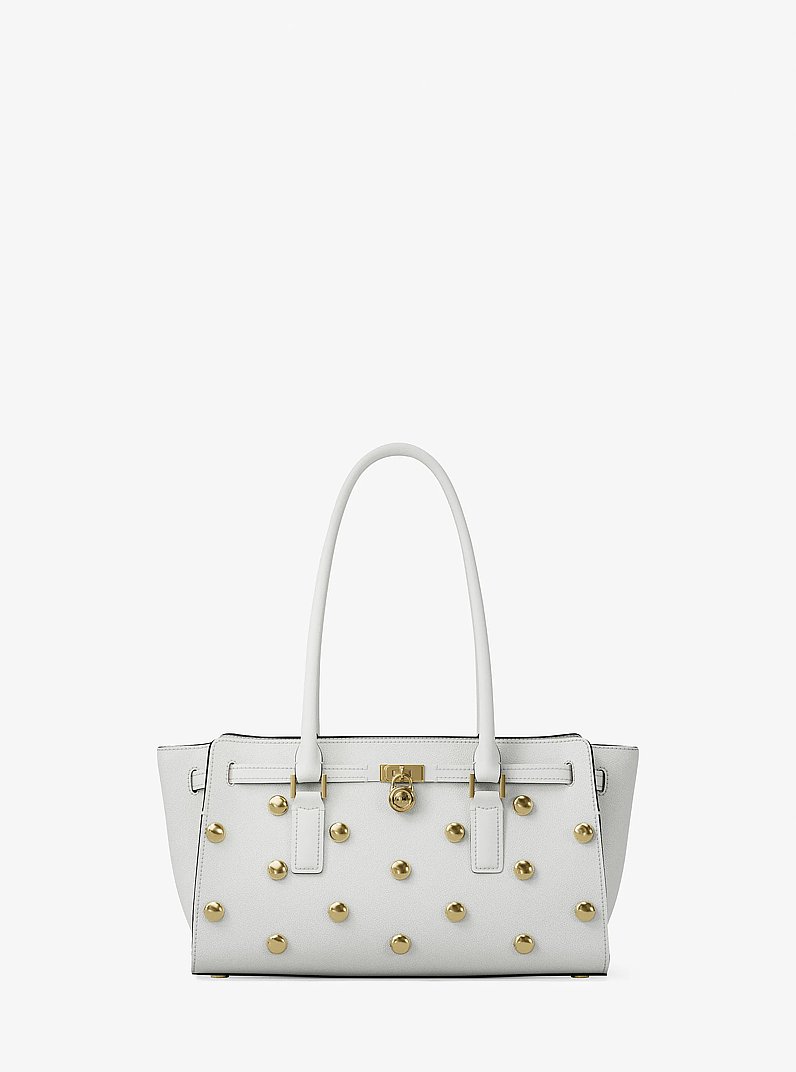 Henkeltasche Hamilton Moderne Small aus Leder mit Nieten in EGGSHELL | Michael Kors