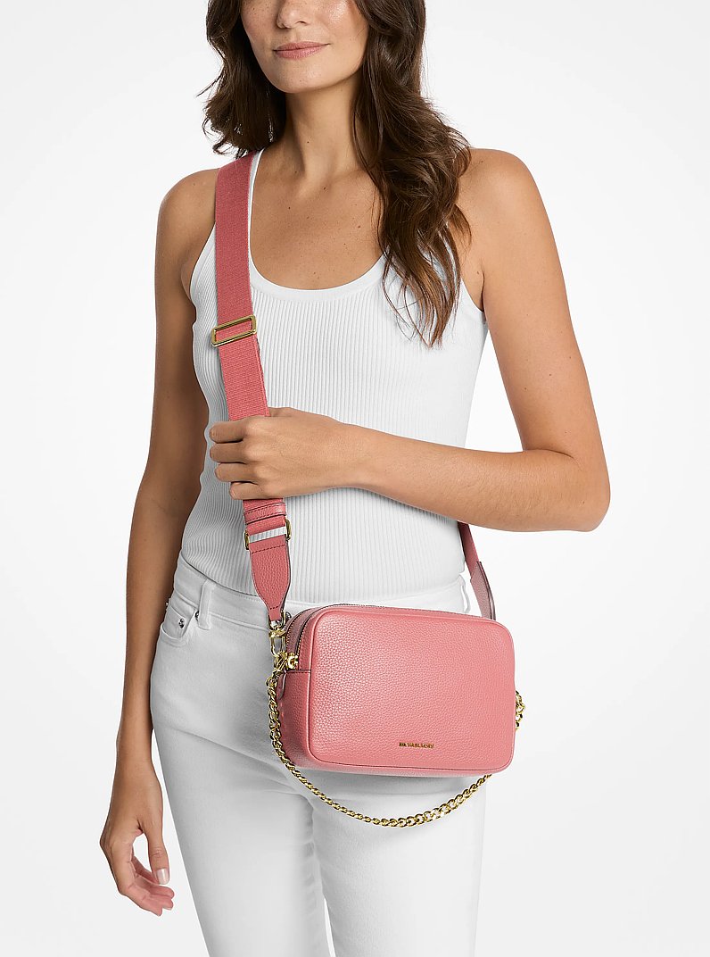 Bryant Medium Pebbled Leather Camera Crossbody Bag in PRIMROSE | Michael Kors