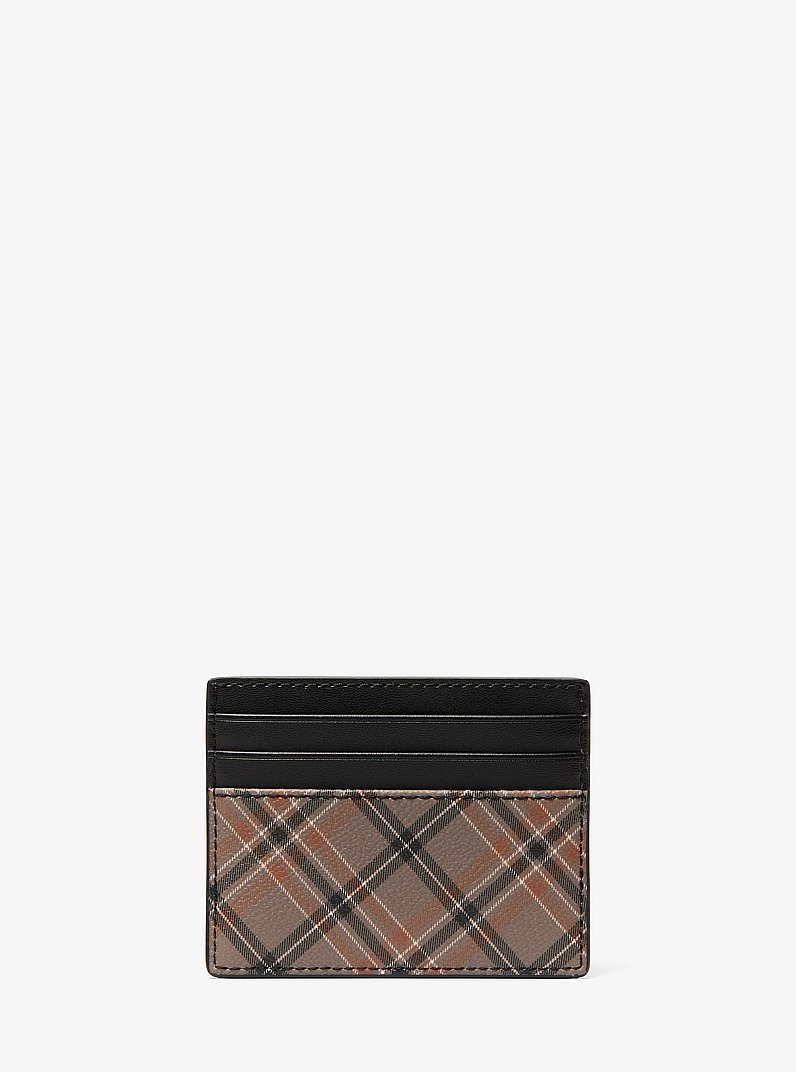 Porte-cartes Cooper &agrave; carreaux in CHAMPIGNON | Michael Kors