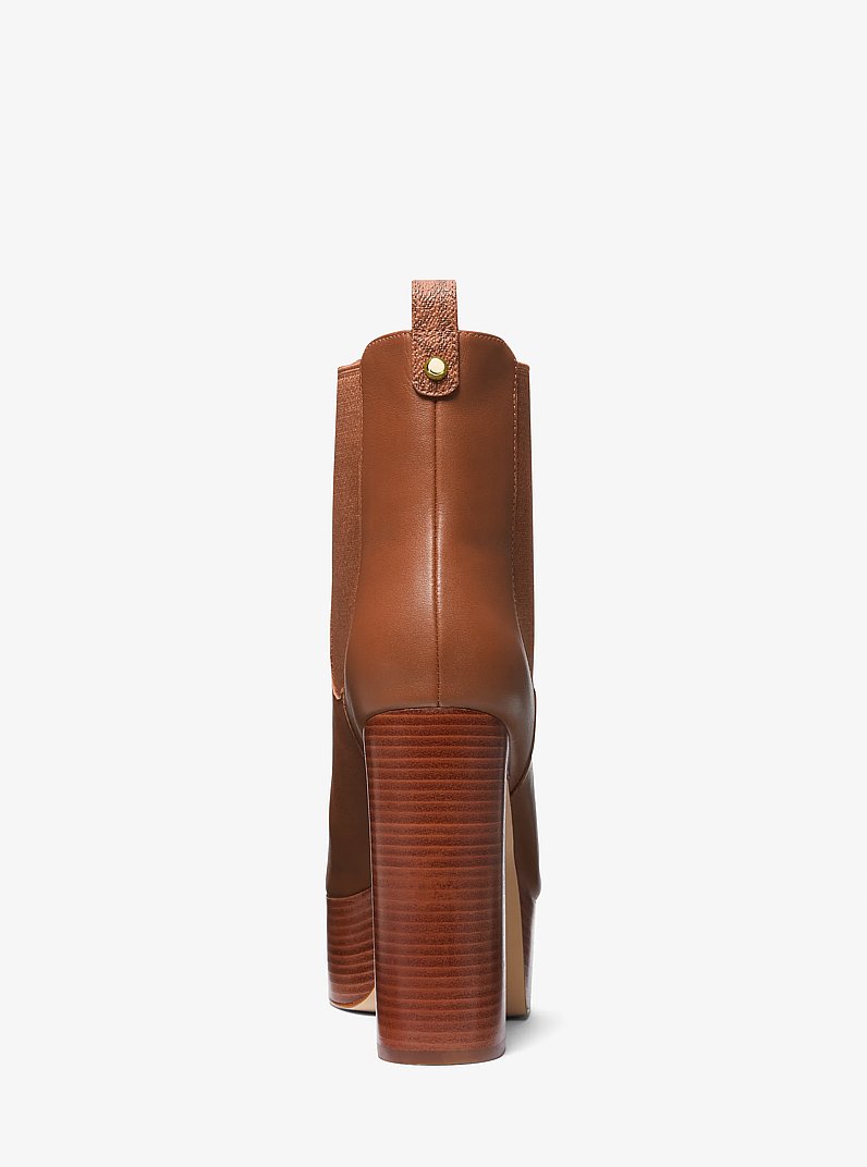 Natasha Leather Platform Boot in LUGGAGE | Michael Kors