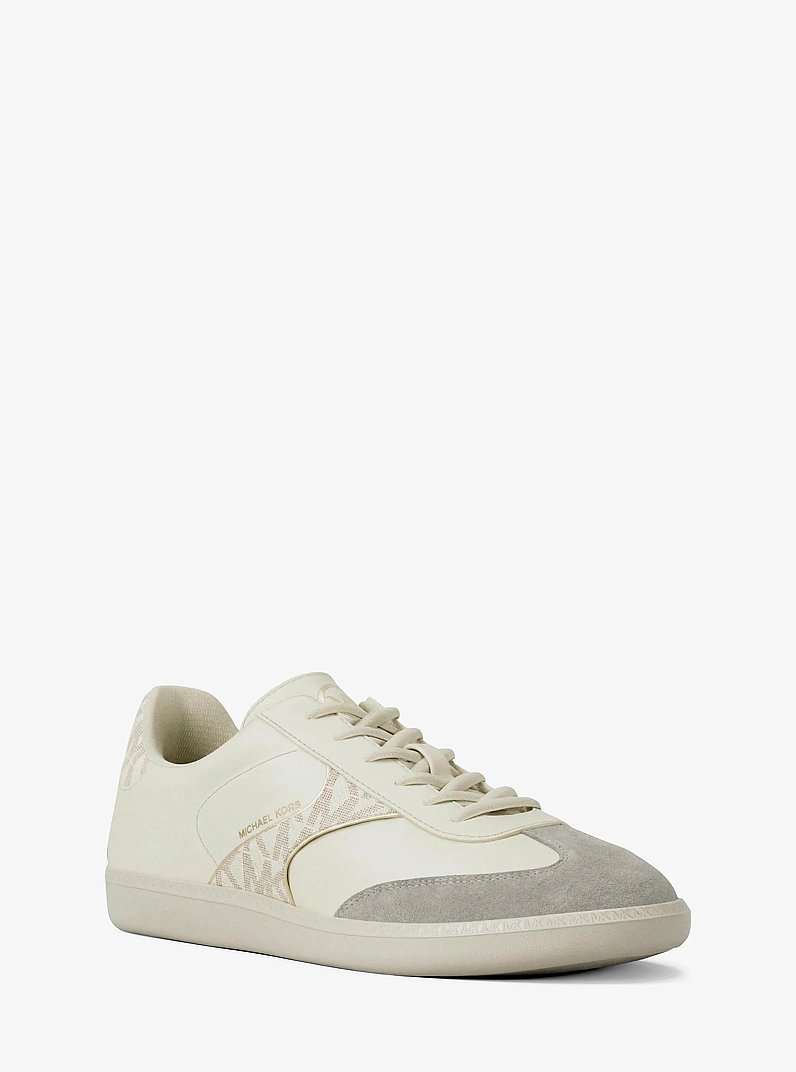 Benny Mixed-Media Sneaker in CREAM | Michael Kors