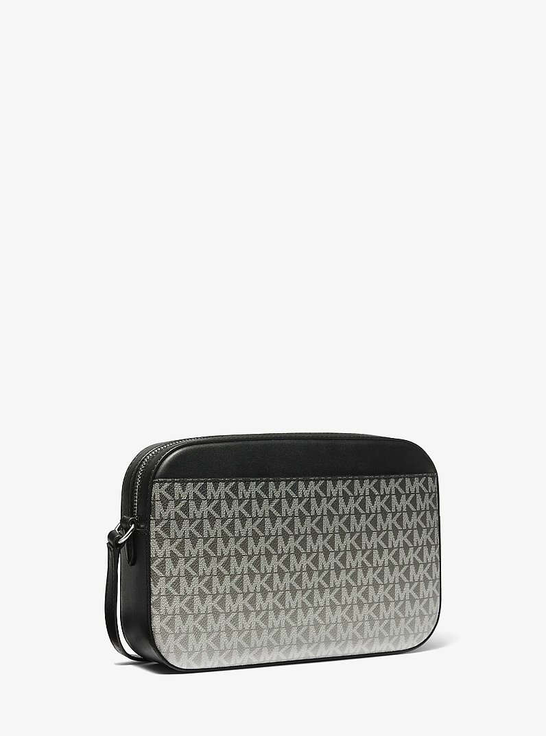 Jet Set Large Ombr&eacute; Signature Logo Crossbody Body in BLACK | Michael Kors